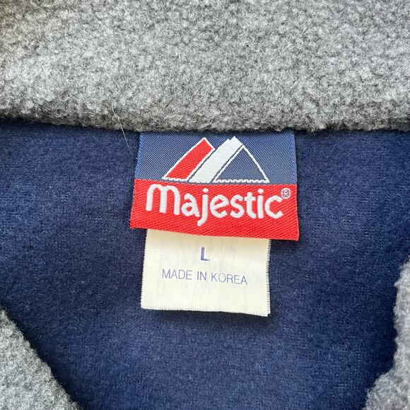 Majestic New York Giants Navy Blue Fleece Quarter Zip Pullover Men's Large - Picture 4 of 6